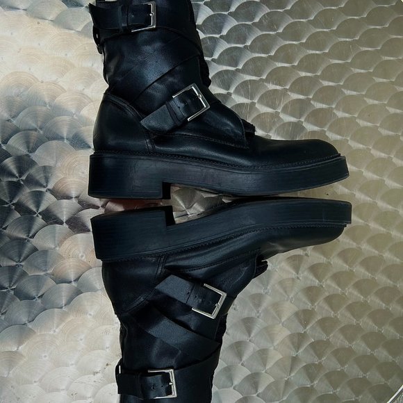 Vintage Zara heavy duty boots Size 38 Eu - Picture 3 of 5